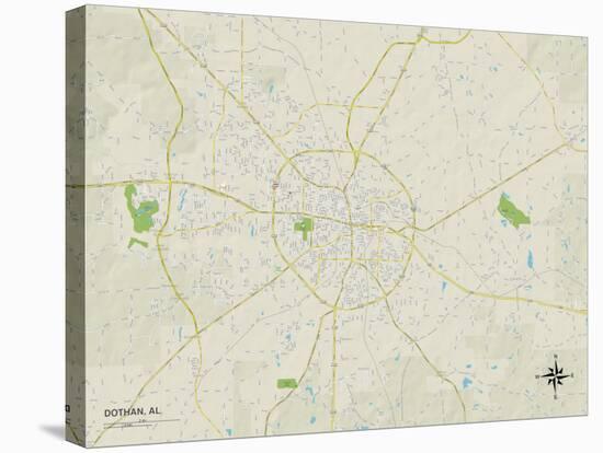 Political Map of Dothan, AL-null-Stretched Canvas