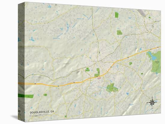 Political Map of Douglasville, GA-null-Stretched Canvas