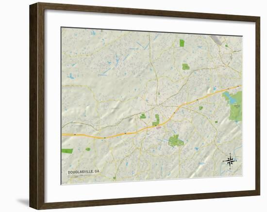 Political Map of Douglasville, GA-null-Framed Art Print