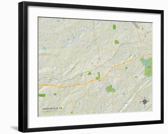 Political Map of Douglasville, GA-null-Framed Art Print