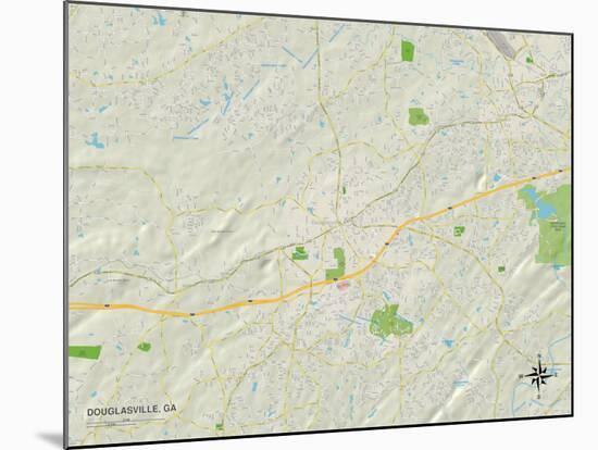 Political Map of Douglasville, GA-null-Mounted Art Print