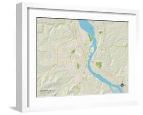 Political Map of Dubuque, IA-null-Framed Art Print