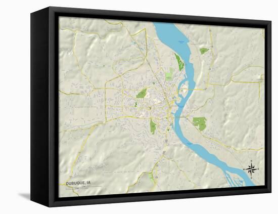 Political Map of Dubuque, IA-null-Framed Stretched Canvas