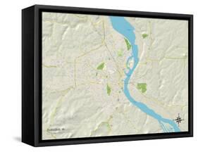 Political Map of Dubuque, IA-null-Framed Stretched Canvas