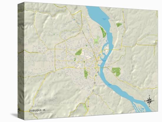 Political Map of Dubuque, IA-null-Stretched Canvas