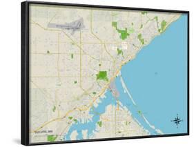 Political Map of Duluth, MN-null-Framed Art Print