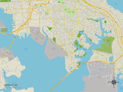 'Political Map of Dundalk, MD' Art | AllPosters.com