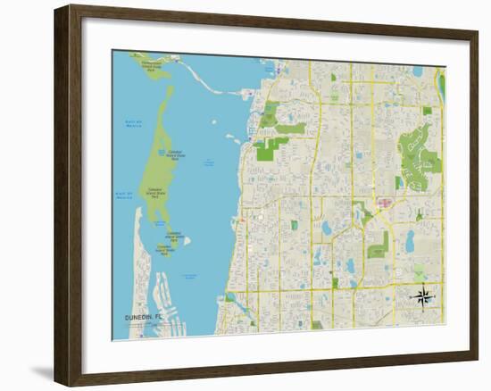 Political Map of Dunedin, FL-null-Framed Art Print