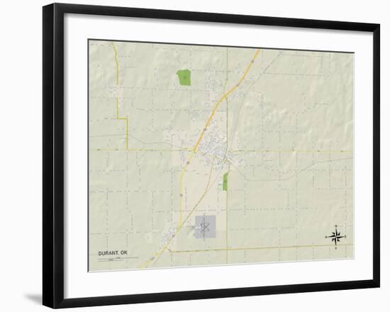 Political Map of Durant, OK-null-Framed Art Print