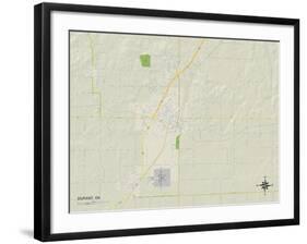 Political Map of Durant, OK-null-Framed Art Print