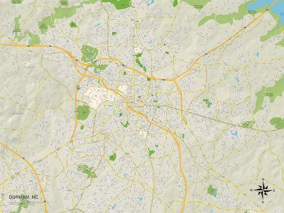 'Political Map of Durham, NC' Print | AllPosters.com