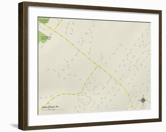 Political Map of Eagleville, PA-null-Framed Art Print