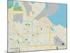 Political Map of East Chicago, IN-null-Mounted Art Print