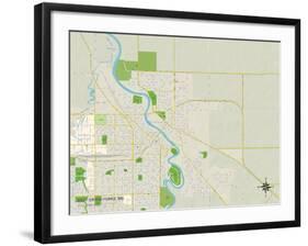 Political Map of East Grand Forks, MN-null-Framed Art Print