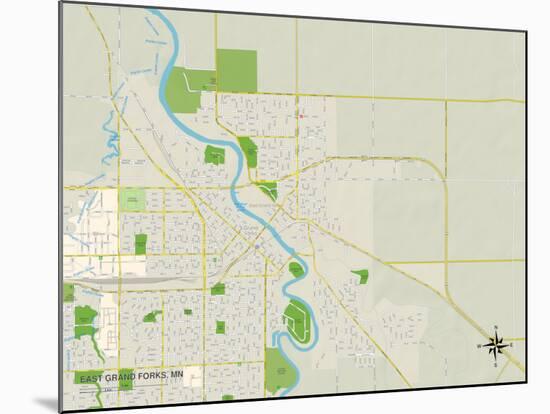 Political Map of East Grand Forks, MN-null-Mounted Art Print