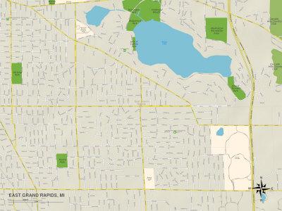 East Grand Rapids Map Political Map Of East Grand Rapids, Mi' Prints | Allposters.com