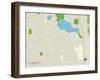 Political Map of East Grand Rapids, MI-null-Framed Art Print