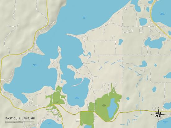 'Political Map of East Gull Lake, MN' Prints | AllPosters.com