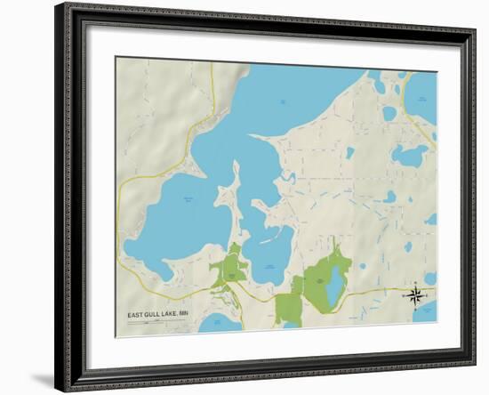 Political Map of East Gull Lake, MN-null-Framed Art Print