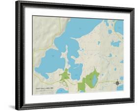 Political Map of East Gull Lake, MN-null-Framed Art Print