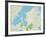 Political Map of East Gull Lake, MN-null-Framed Art Print