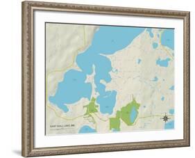 Political Map of East Gull Lake, MN-null-Framed Art Print