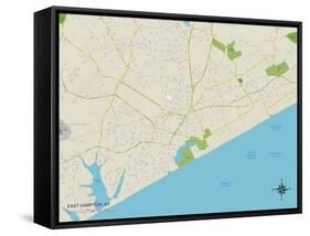 Political Map of East Hampton, NY-null-Framed Stretched Canvas