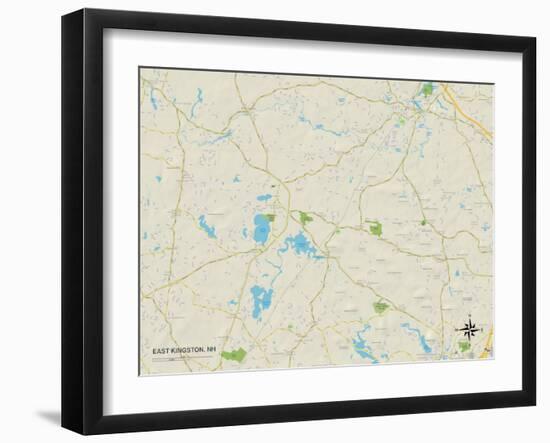 Political Map of East Kingston, NH-null-Framed Art Print