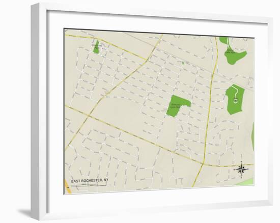 Political Map of East Rochester, NY-null-Framed Art Print