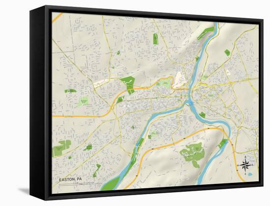 Political Map of Easton, PA-null-Framed Stretched Canvas