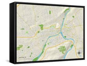 Political Map of Easton, PA-null-Framed Stretched Canvas