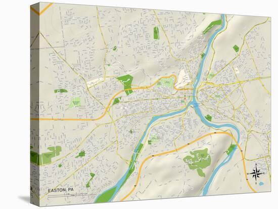 Political Map of Easton, PA-null-Stretched Canvas