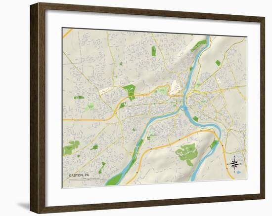 Political Map of Easton, PA-null-Framed Art Print