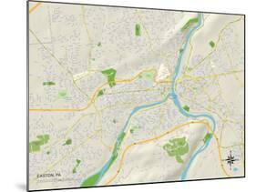 Political Map of Easton, PA-null-Mounted Art Print