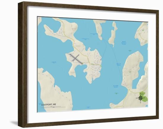 Political Map of Eastport, ME-null-Framed Art Print