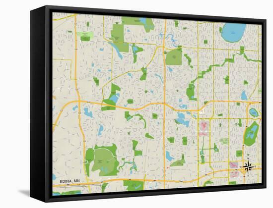 Political Map of Edina, MN-null-Framed Stretched Canvas