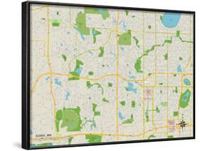 Political Map of Edina, MN-null-Framed Art Print