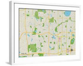 Political Map of Edina, MN-null-Framed Art Print