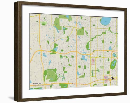 Political Map of Edina, MN-null-Framed Art Print