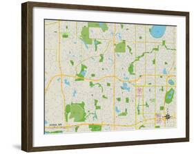 Political Map of Edina, MN-null-Framed Art Print