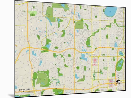 Political Map of Edina, MN-null-Mounted Art Print