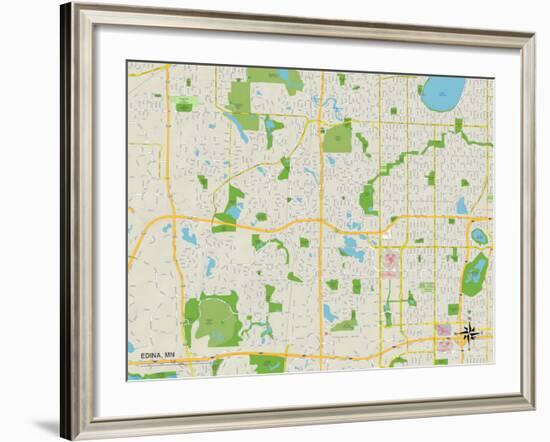 Political Map of Edina, MN-null-Framed Art Print