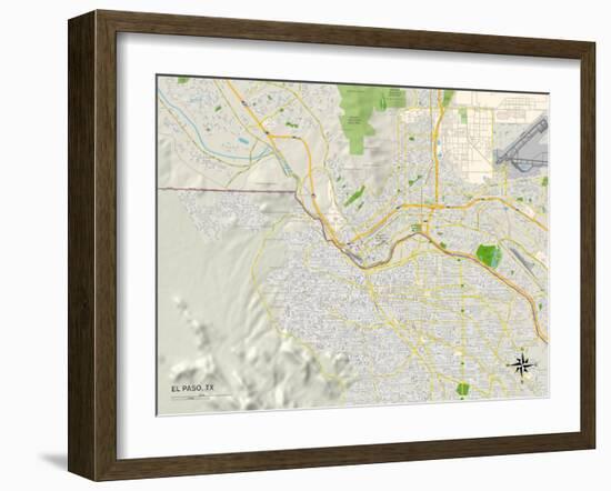 Political Map of El Paso, TX-null-Framed Art Print