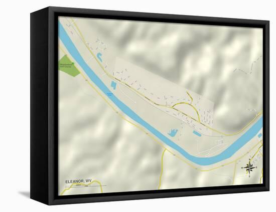 Political Map of Eleanor, WV-null-Framed Stretched Canvas