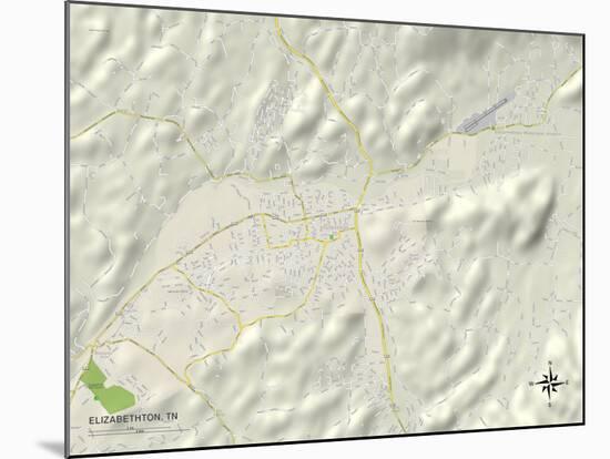 Political Map of Elizabethton, TN-null-Mounted Art Print