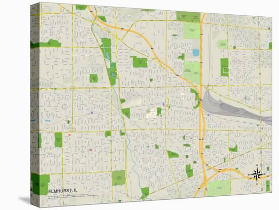 Political Map of Elmhurst, IL-null-Stretched Canvas