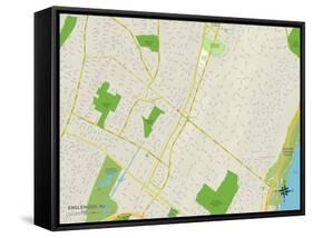 Political Map of Englewood, NJ-null-Framed Stretched Canvas