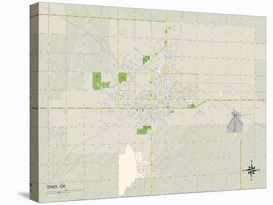 Political Map of Enid, OK-null-Stretched Canvas