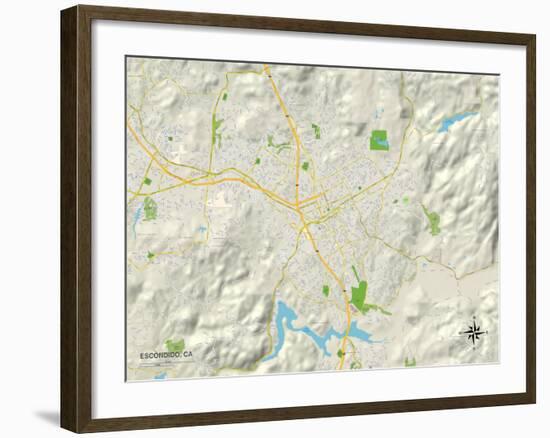 Political Map of Escondido, CA-null-Framed Art Print