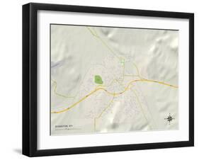 Political Map of Evanston, WY-null-Framed Art Print
